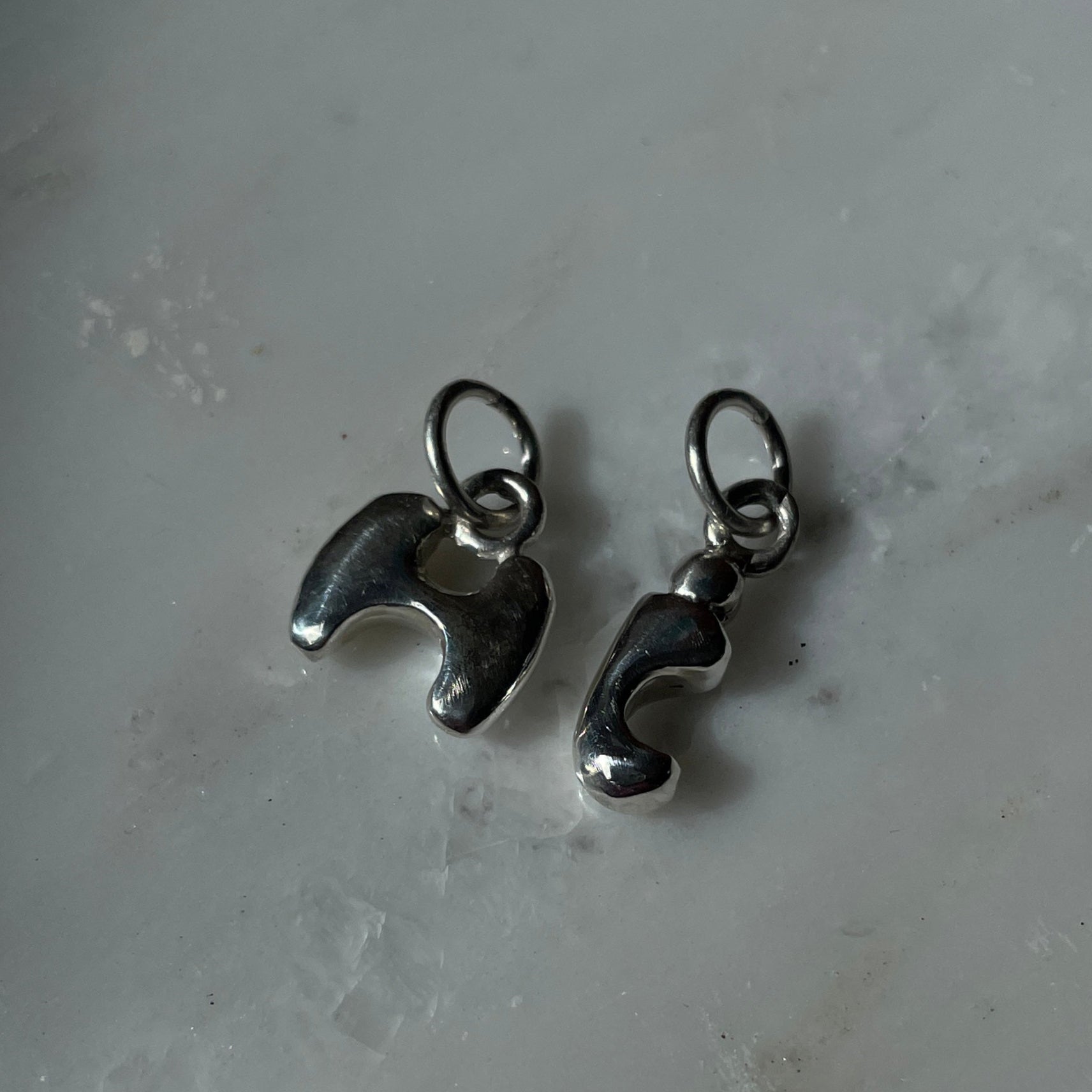 Solid Sterling Silver Bubble Letter Charm