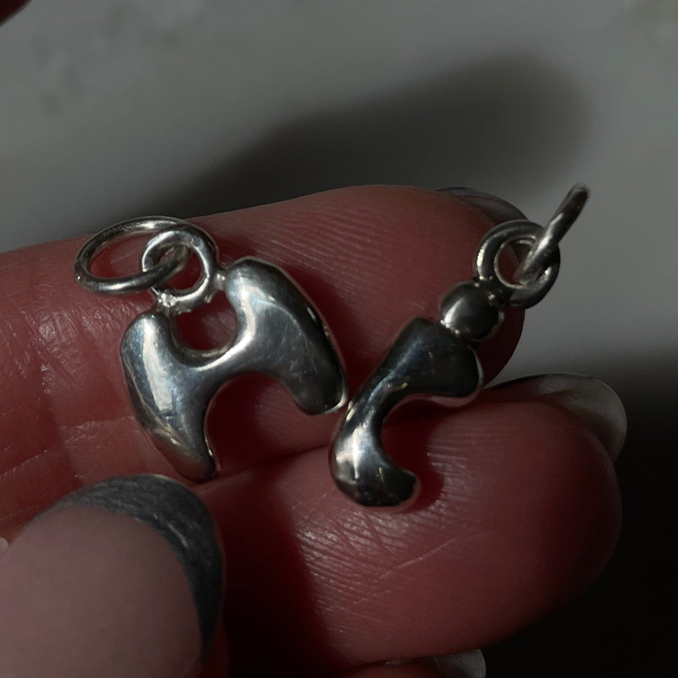 Silver Bubble Letter Charm