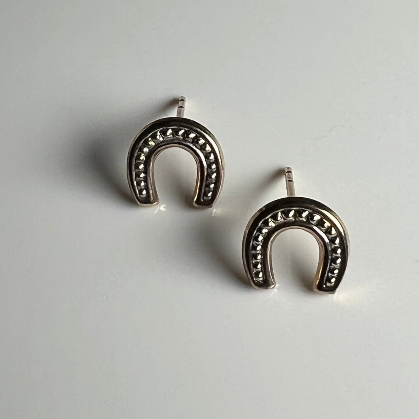 Sterling Silver Horseshoe Stud Earrings