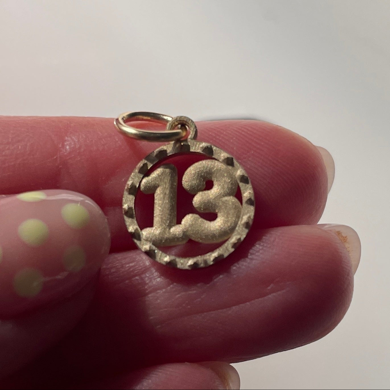 Satin Gold #13 Charm