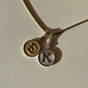 14K Solid Gold Initial Chain Charm