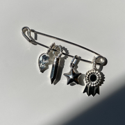 Sterling Silver Charms on Safety Pin