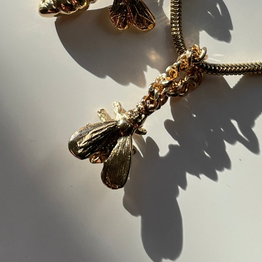 Gold Fly Chain Charm