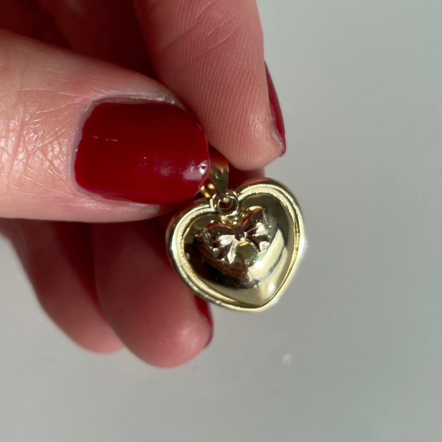 Solid 14K Heart Secret Message Charm