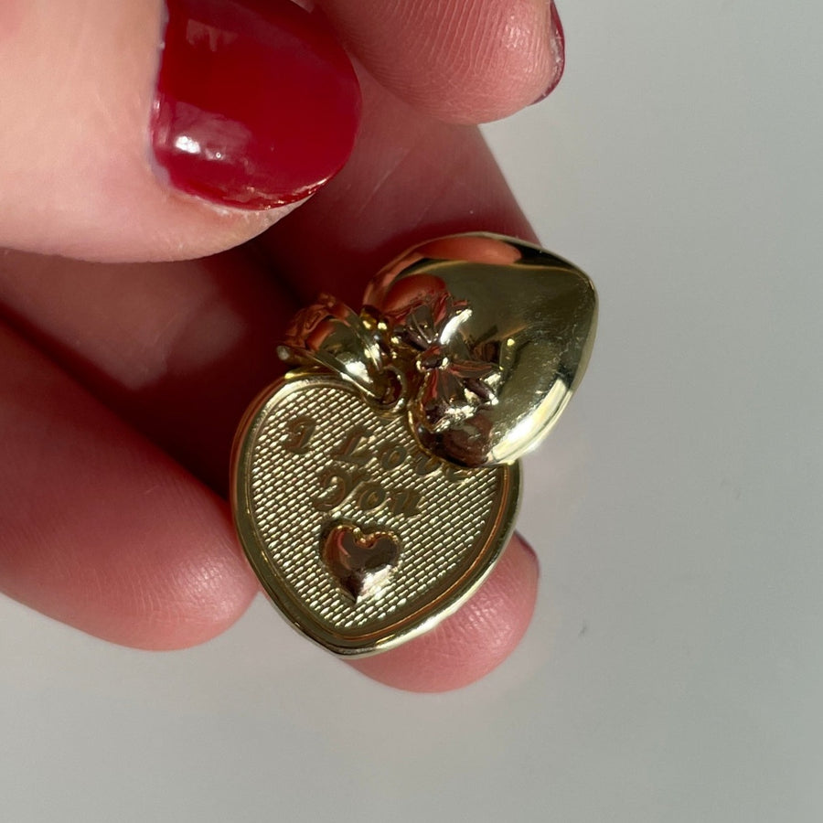 Solid 14K Heart Secret Message Charm