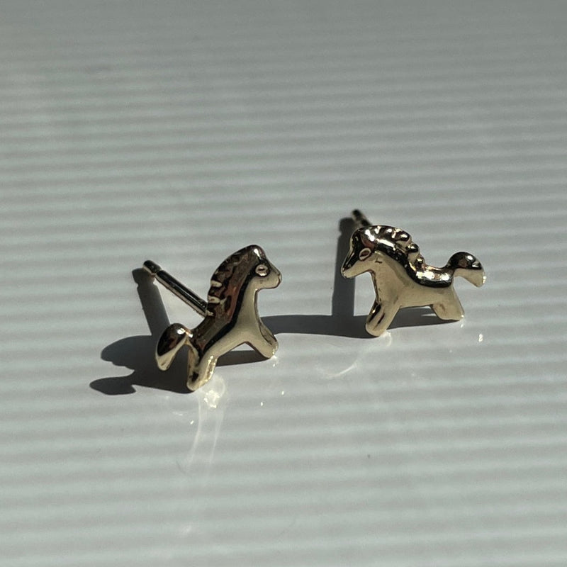 Gold Horse Earrings