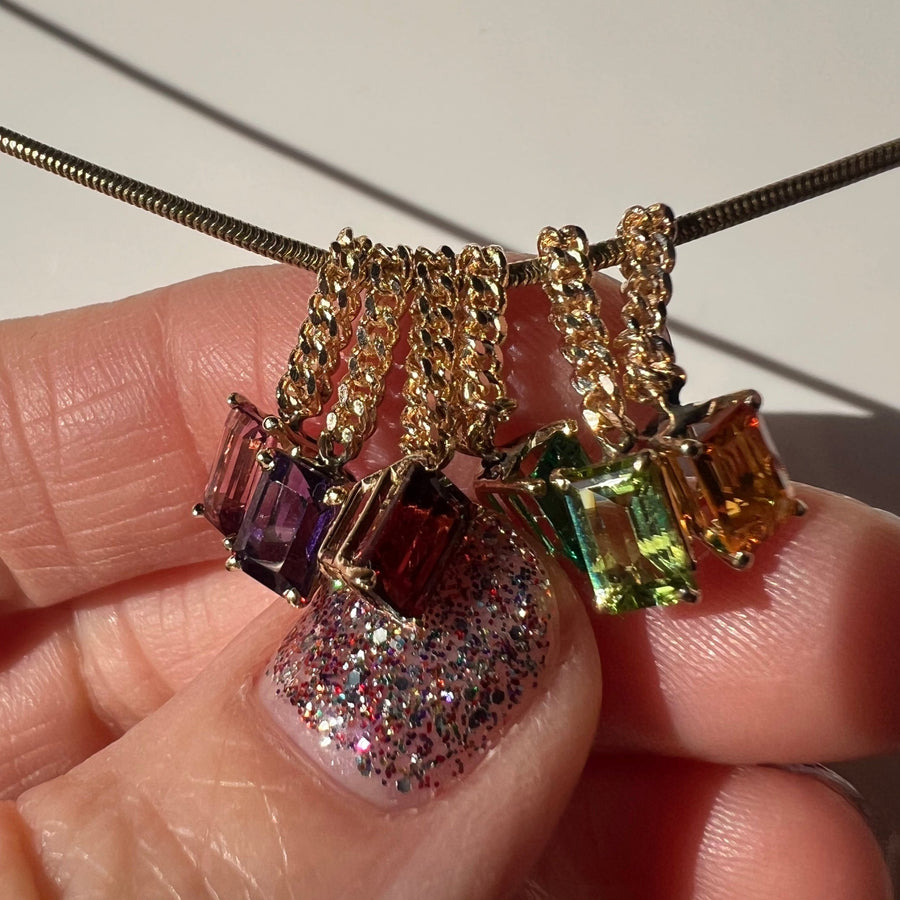 14K Gemstone Chain Charms