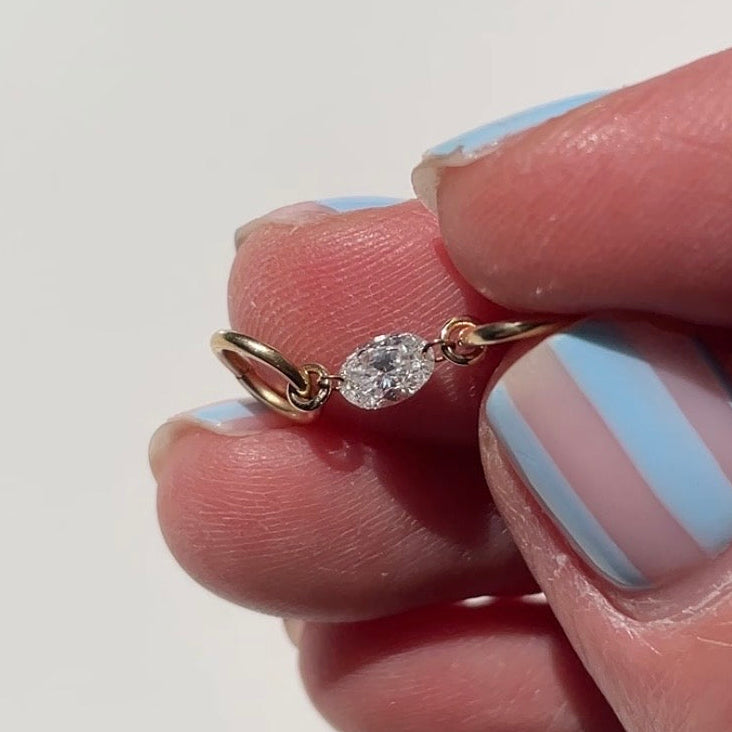 Gold and lab Diamond Charm