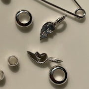 Silver heart charms