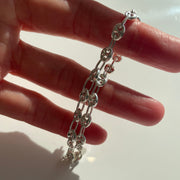 Sterling Silver Puffed Mariner Chain