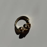 14K wavy gold ring