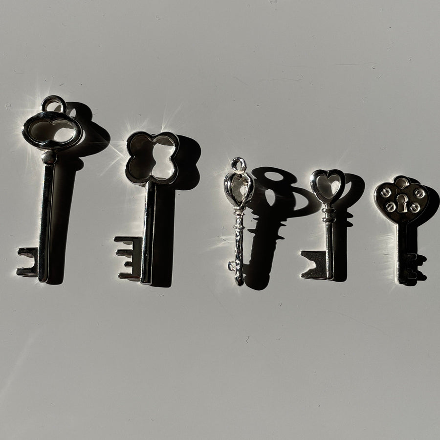 Silver Key Charms