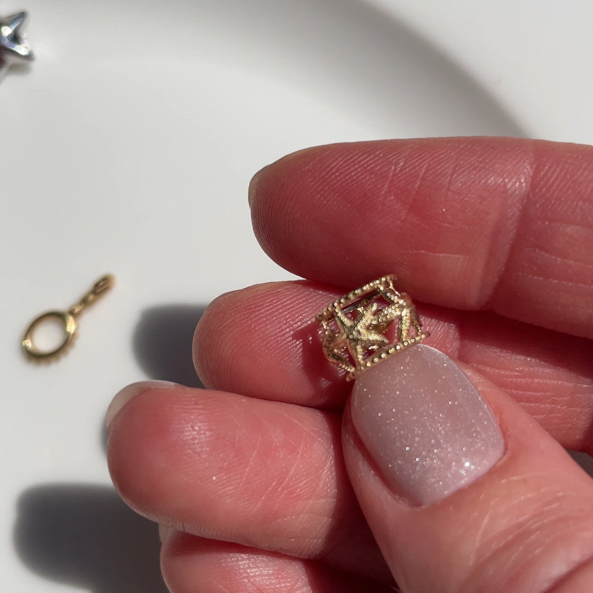 14K gold Star bead