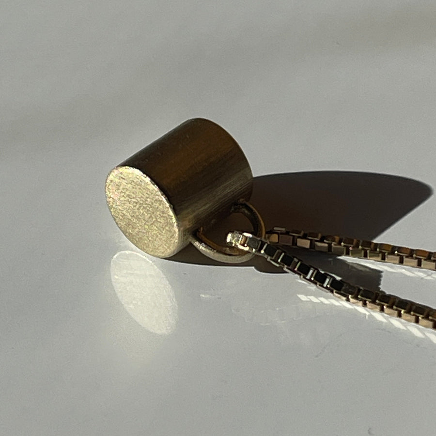 Gold Coffe cup with tiger's eye cabochon 