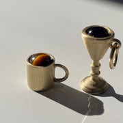 Gold Coffe cup and gold goblet charm