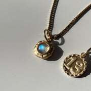 Gold Moon Stone Charm