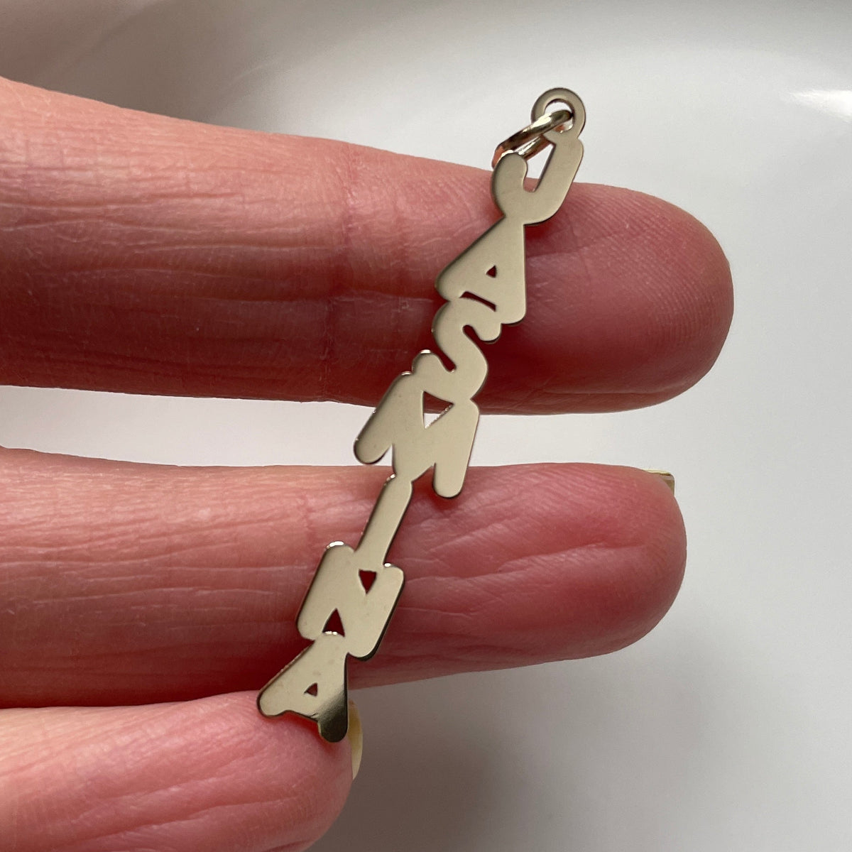 Custom Vertical Bubble Letter Name Charm – Keary and James