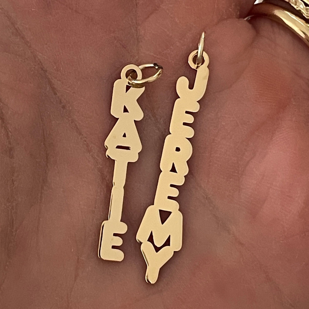 Custom Vertical Bubble Letter Name Charm – Keary and James