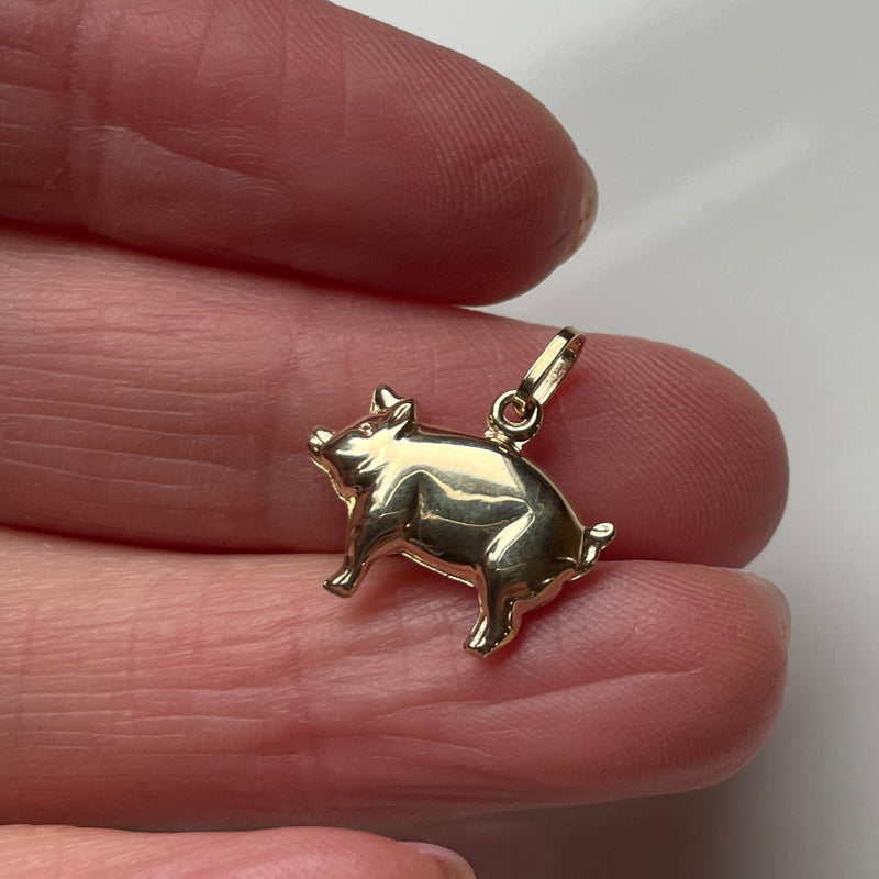 gold pig charm