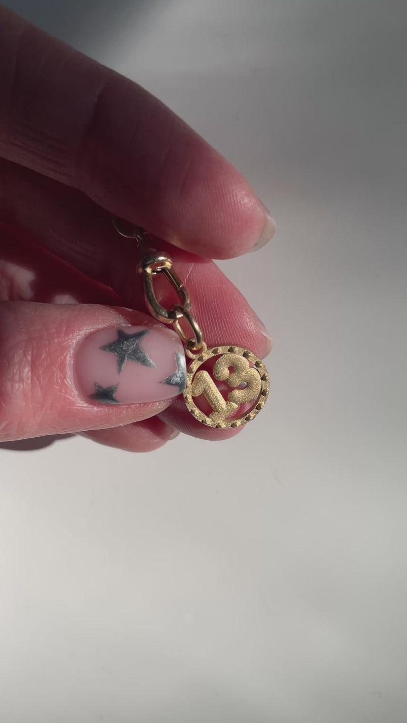 13 gold charm