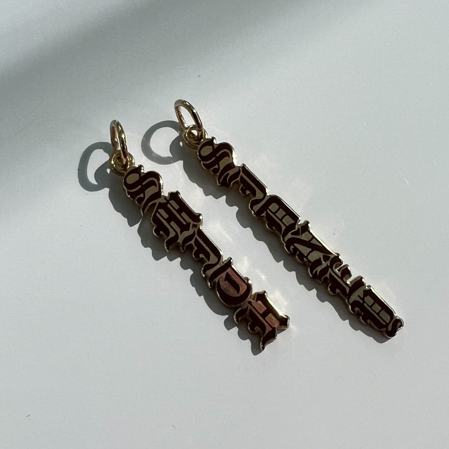 Brown Enamel Name Charm