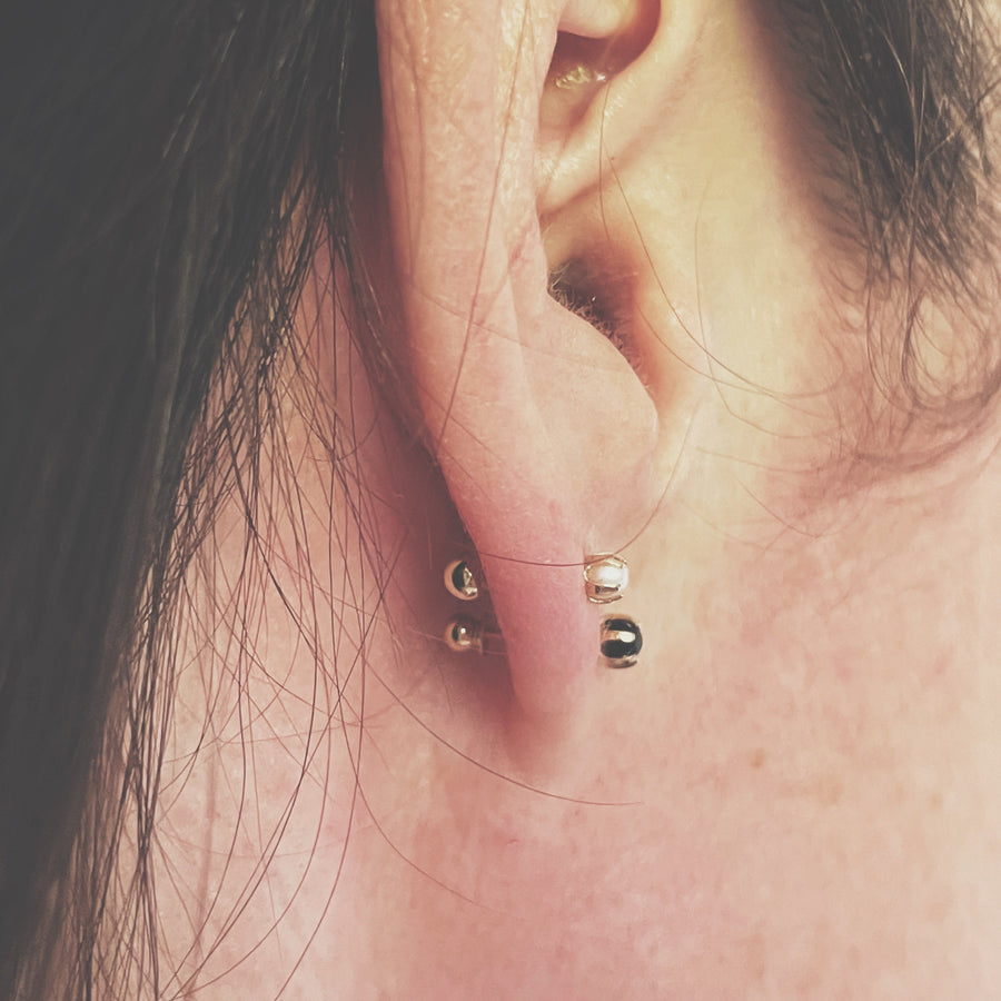 No-poke 14k Onyx Earrings