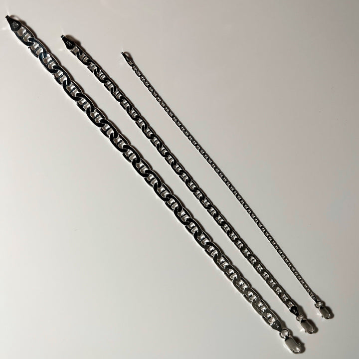 Three Anchor Chain Bracelets