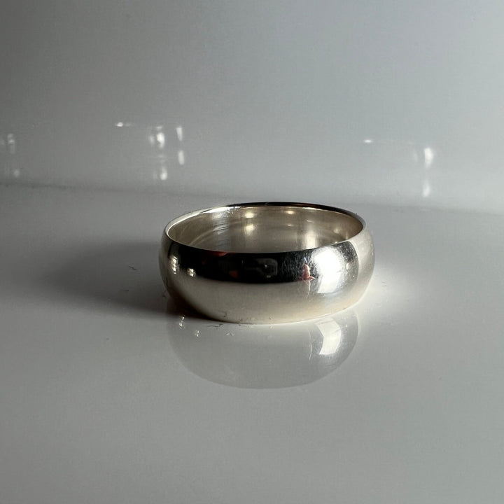 Silver mens dome ring